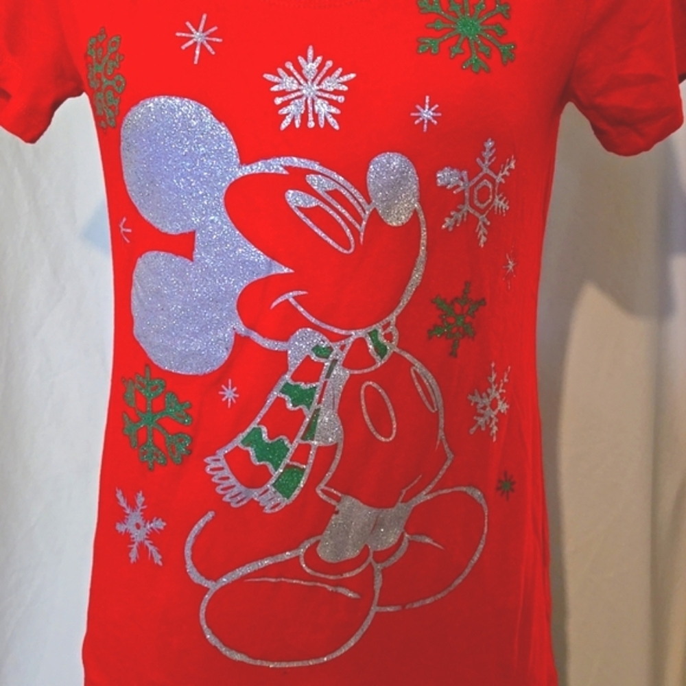 Y2J, Retro Christmas Mickey Mouse glitter t-shirt